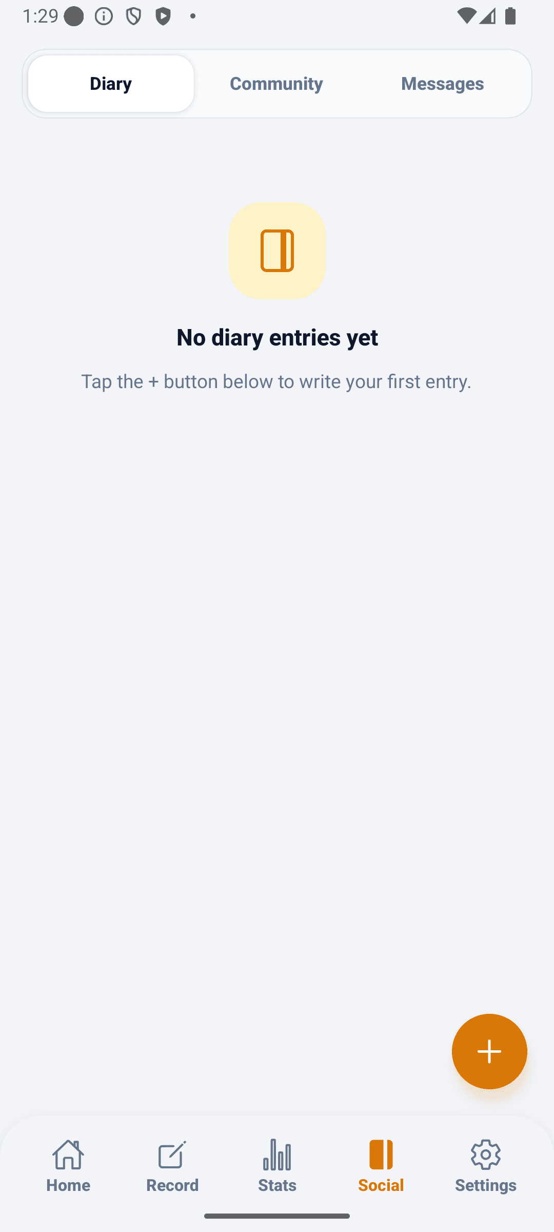 BabyDaily diary screen community post